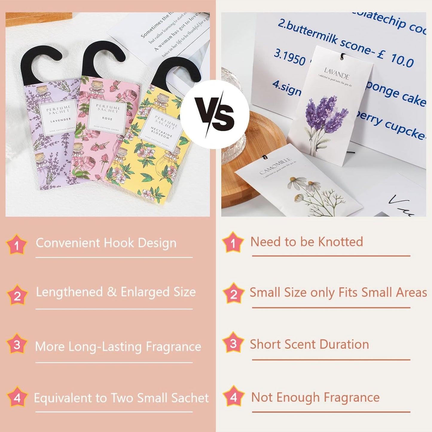 ROSE COTTAGE Large 12 Packs Lavender Hanging Closet Deodorizer Air Freshener Long Lasting Scented Sachets Smell Goods for House