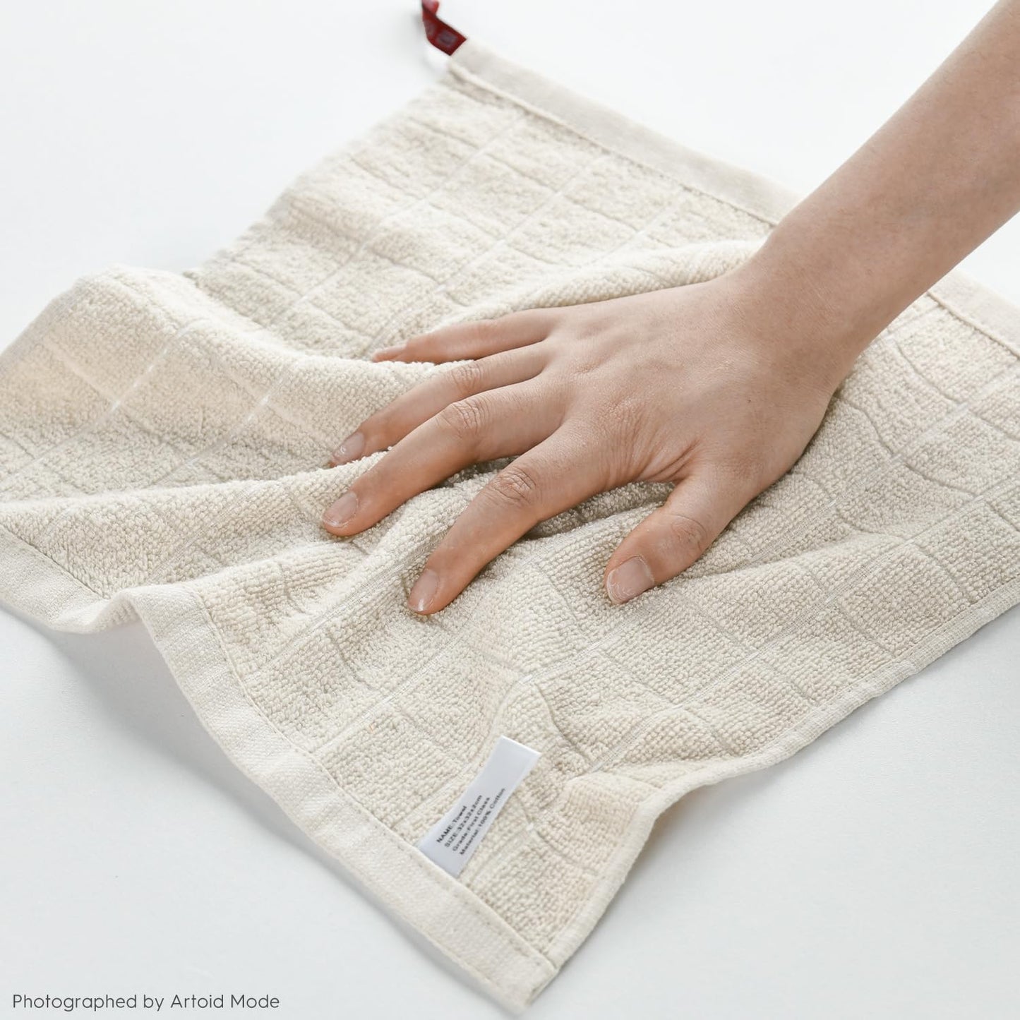 Artoid Mode Checkered Designed Cotton Beige Grey Black Terry Kitchen Dish Cloths, 12x12 Inch Soft Absorbent Quick Drying Kitchen Rags Set of 6