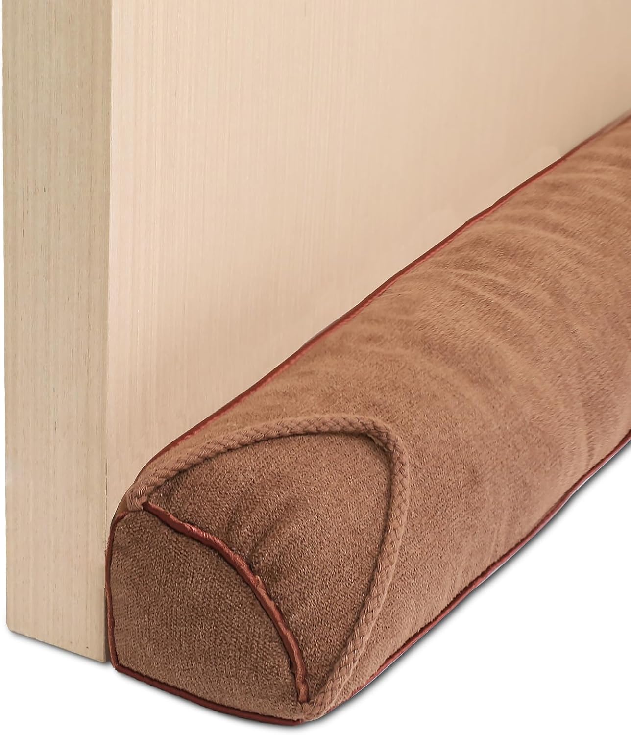 Triangle Under Door Draft Stopper 40 inch Weighted Draft Blocker Bottom Seal Noise Air Guard for Doors and Windows, Brown