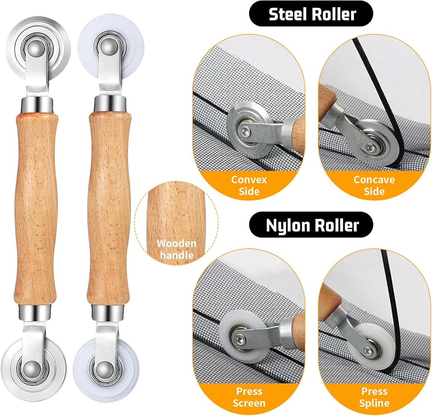 Window Screen Replacement,Screen Door Repair Kit, 59"x158" Black Window Screen Mesh,Including 50 FT Splines+Hooks+2 Rollers+8 Clips+Scissors+Knife+Tape Measure,Fully Equipped Window Screen Repair Kit