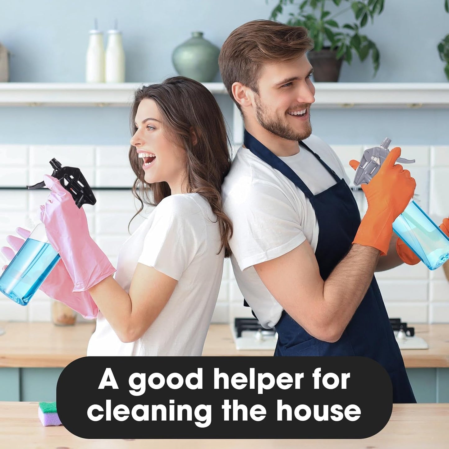 Eccliy 12 Pcs 16 Oz Plastic Spray Bottle, Adjustable Empty Reusable Sprayer for Cleaning, Planting, Water, Bathroom and Kitchen, BBQ, Commercial and Residential(Pure Grey & Pure Black,Clear)