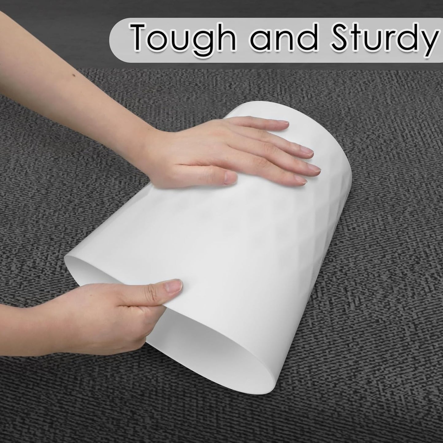 YGJT Small Trash Can, 3 Pack 1.8 Gallons Bathroom Trash Can, Slim Waste Basket, Round Garbage Can, Plastic Trash Bin for Kitchen, Dorm, Bedroom, Office, Living Room, Study, Compact Spaces