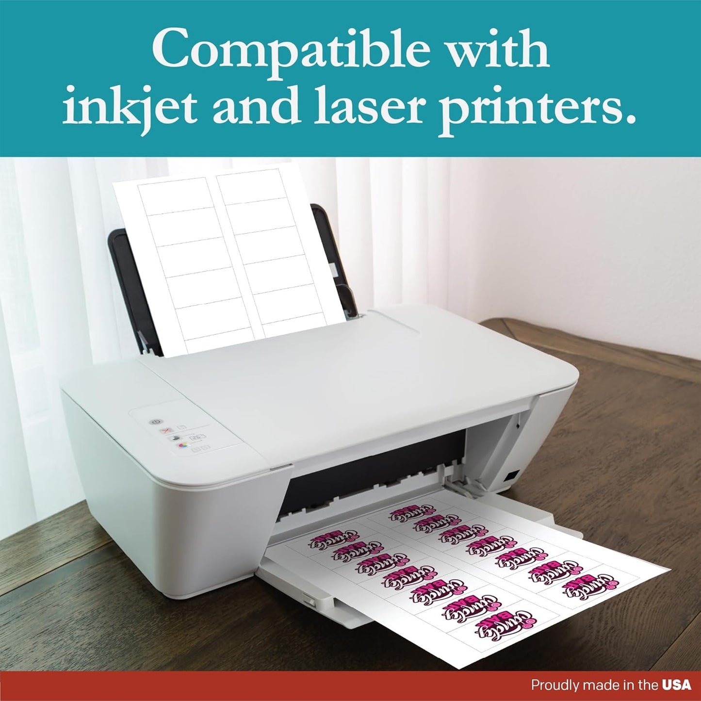 Premium Label Supply White Sticker Bottle Labels – 3" x 1.5" – Laser/Inkjet Compatible – (14 per Sheet), 100 Sheets – 1400 Total Adhesive Labels