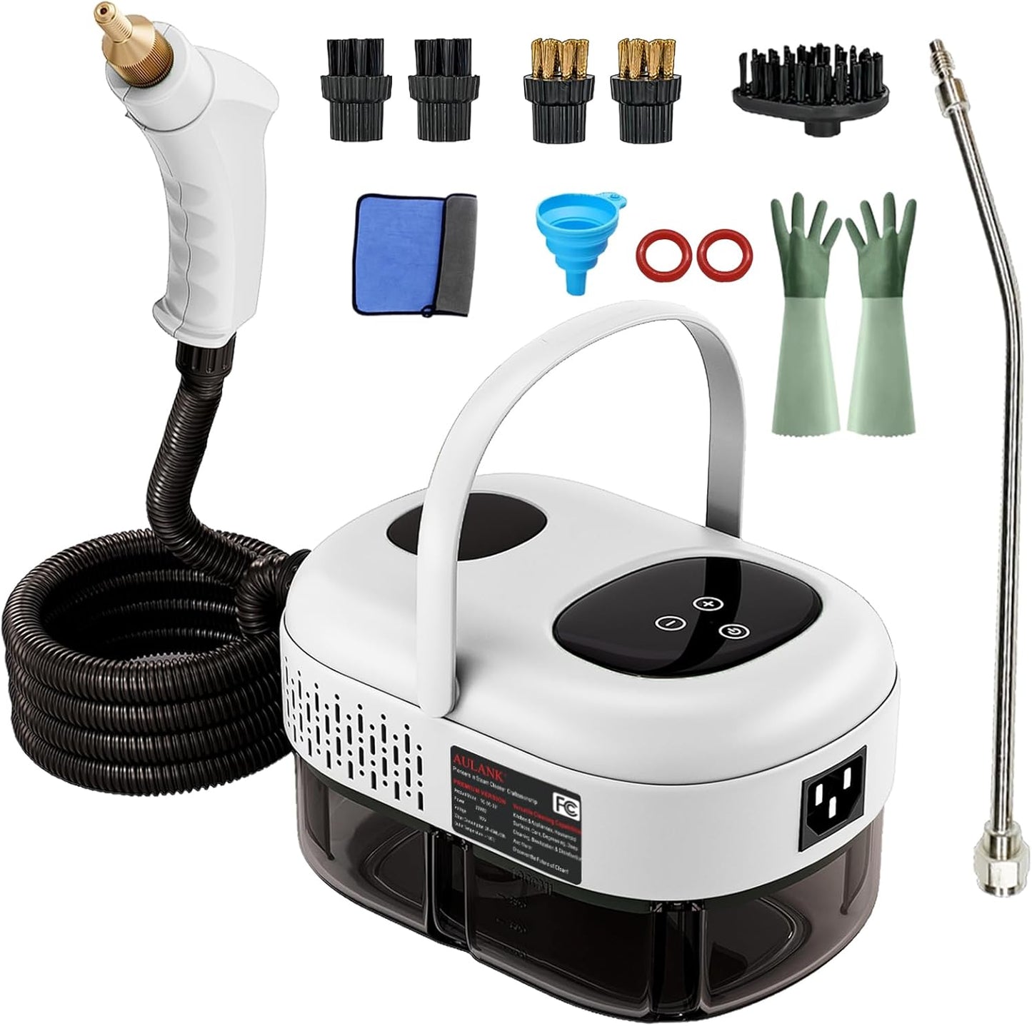 2500W Handheld Steam Cleaner,Portable Car Steamer For Auto Detailing,High-Temperature and Pressure Steam Cleaner For Home, Steam Cleaning Machine for Furniture,Kitchen,Grout,Floor,Tile (6-White)