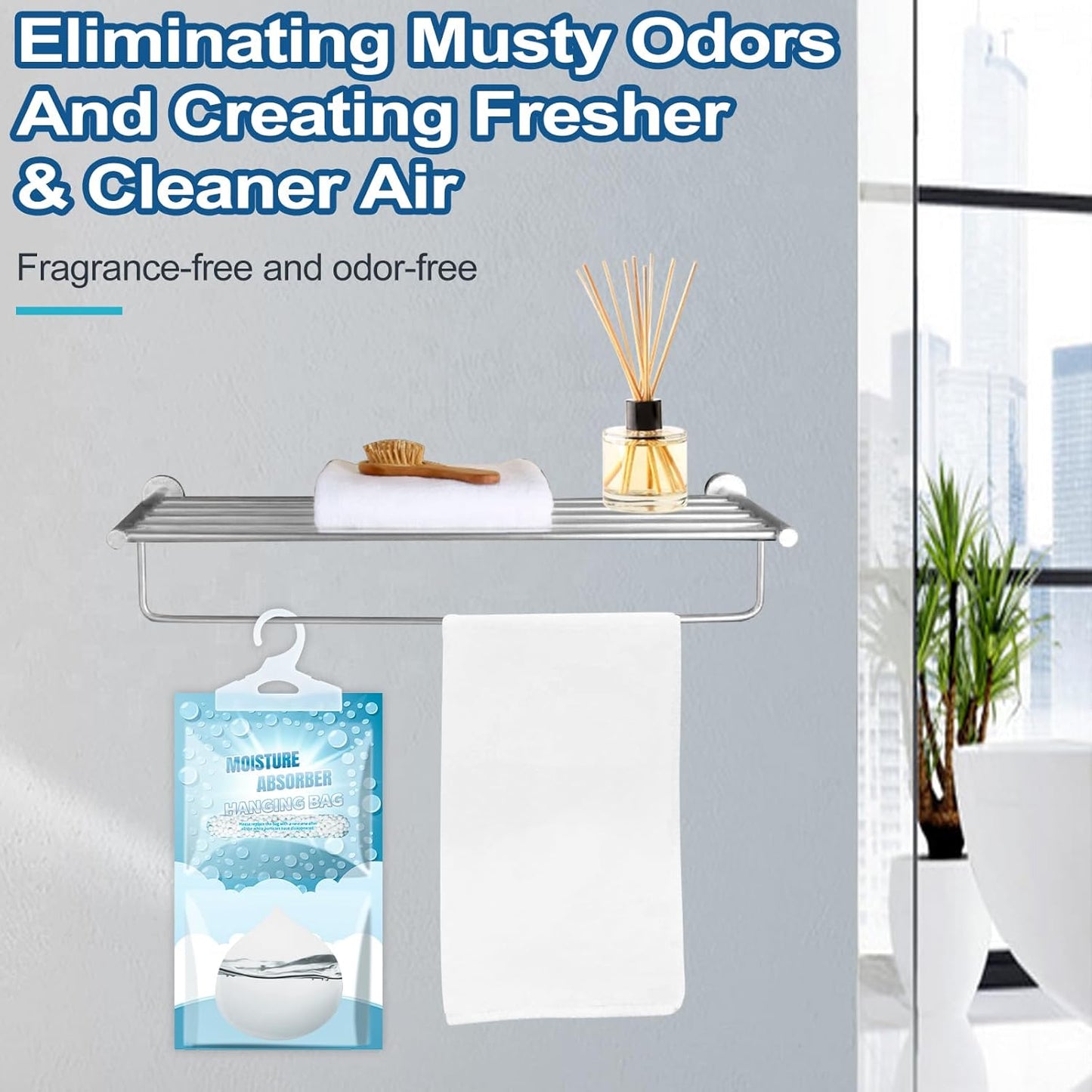 20 Pack Hanging Moisture Absorbers - Fagrance Free Dehumidifier Bags, 8.11 OZ/Pack, Removes Moisture & Odors, Humidity Absorber Packs for Closet Bedroom Kitchen