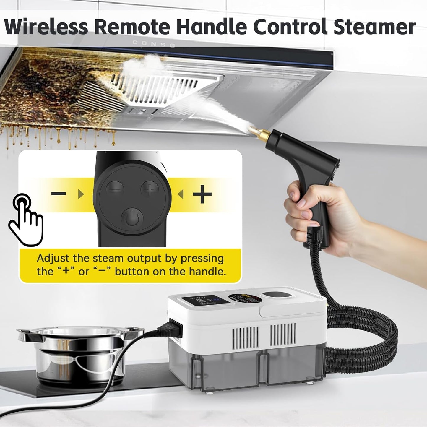 Steam Cleaner, 2500W High Pressure Steam Cleaner for Home, 10s Fast Heat-Up, Chemical-Free Steamer for Cleaning with 6 Steam Levels, 41oz Tank, Handheld Steam Cleaner for Car, Grease, Grout, Tile