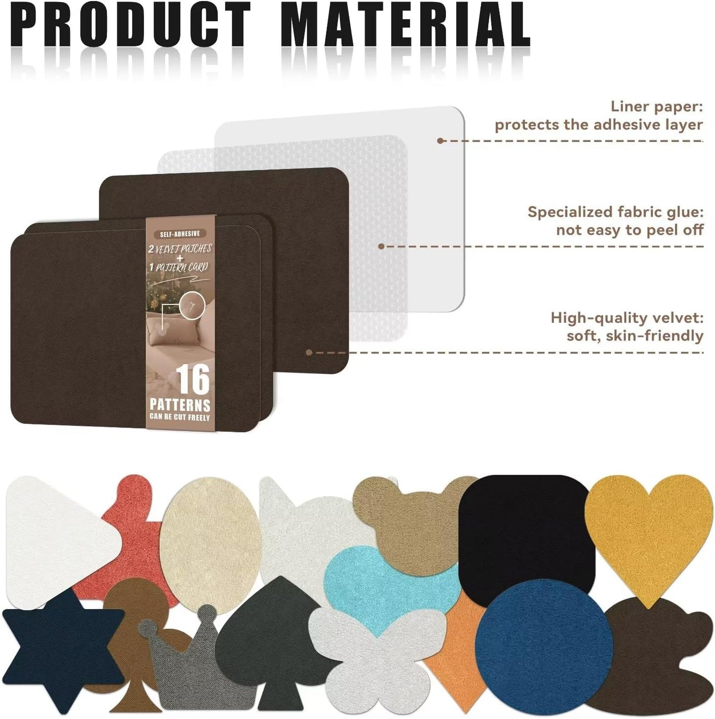 Azobur Fabric Couch Repair Patch 8.3 x 11 inches,Self-Adhesive Fabric Repair Patch for Furniture,Handbag,Sofa,Car Seats-(Dark Brown)