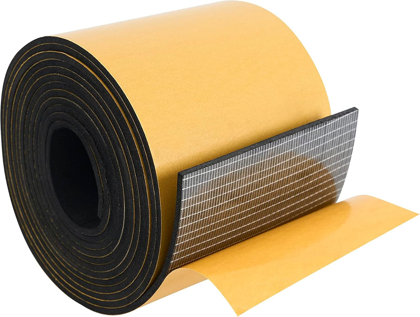 High Density Foam Weather Stripping Door Seal Strip Insulation Tape Roll for Insulating Door Frame, Window, Air Conditioner | Self Adhesive Sealing Weatherstrip (4 in x 1/16 in x 10 Ft, Black)