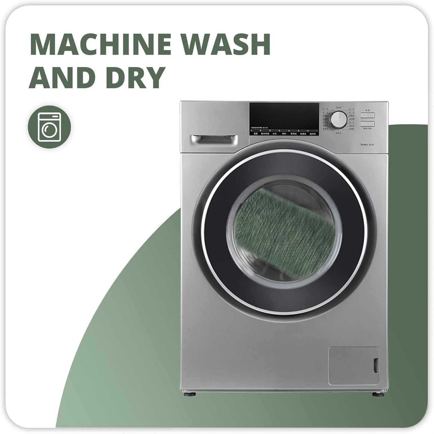 Toilet Rugs U Shaped Bathroom Rug,Machine Washable Non Slip Quick Dry Super Absorbent Ultra Thin Toilet Mats for Bathroom Toilet.Green,1'8"x2'(20x24inch)