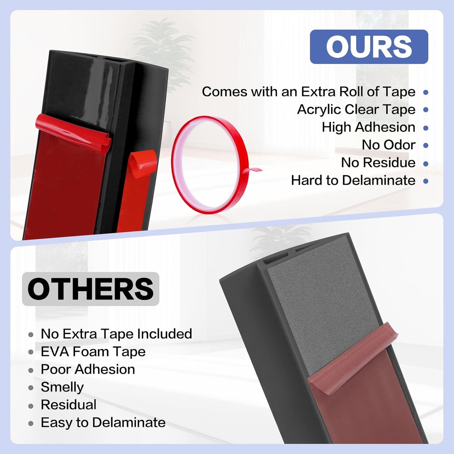 Floor Transition Strip Vinyl Door Threshold Ramp Self Adhesive Carpet Edging Strip Doorway Edge Trim, Overlap Edge Reducer for Laminate Carpet, Floor, Tile (Black, 1/5" to 2/5", 10Ft)