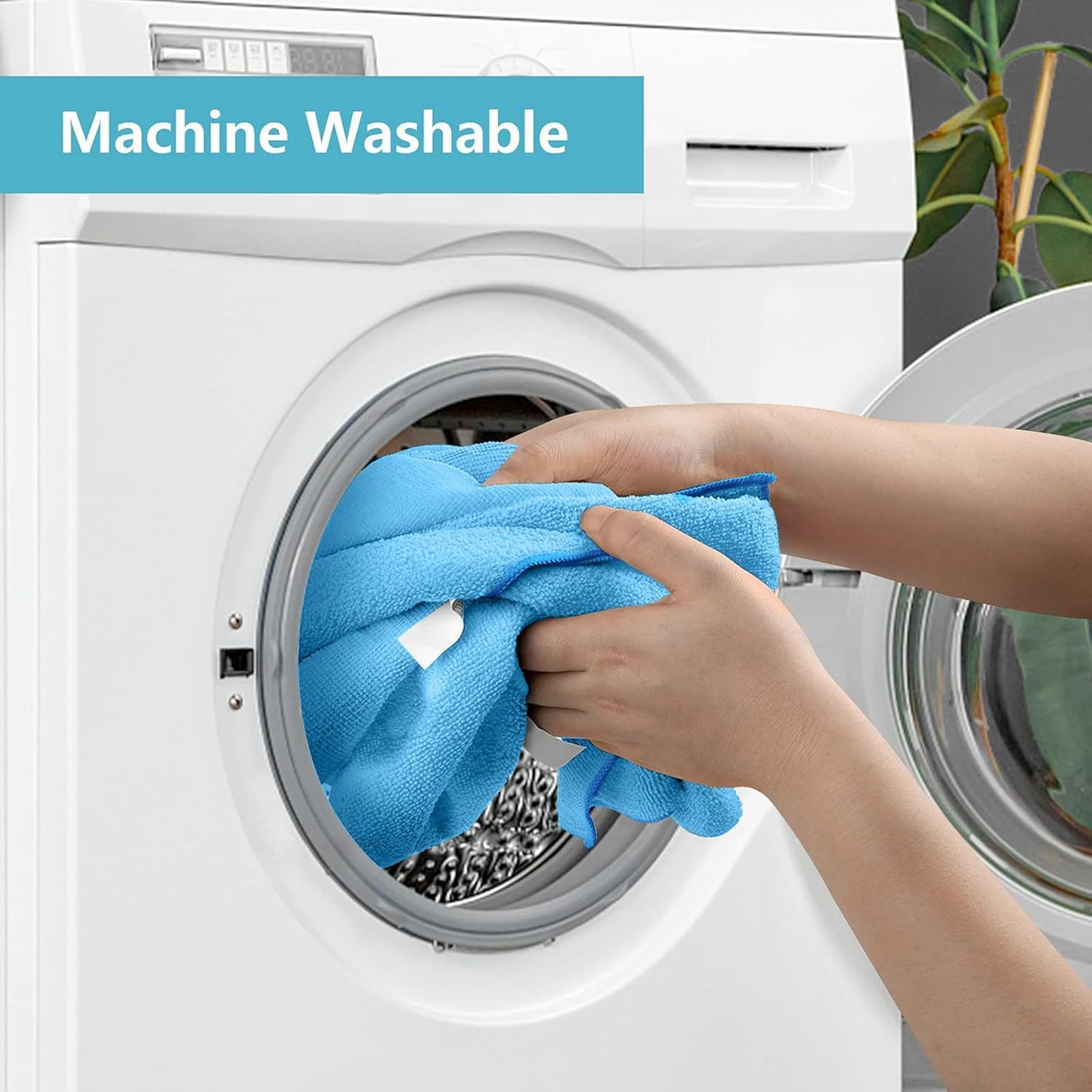 HOMEXCEL Blue Microfiber Cleaning Cloth, 100 Pack Cleaning Towels for Kitchen, Lint Free, Scratch-Free, Highly Absorbent, and Reusable Cleaning Rags for House, Window and Glass, Cars, 11.5 X11.5 inch