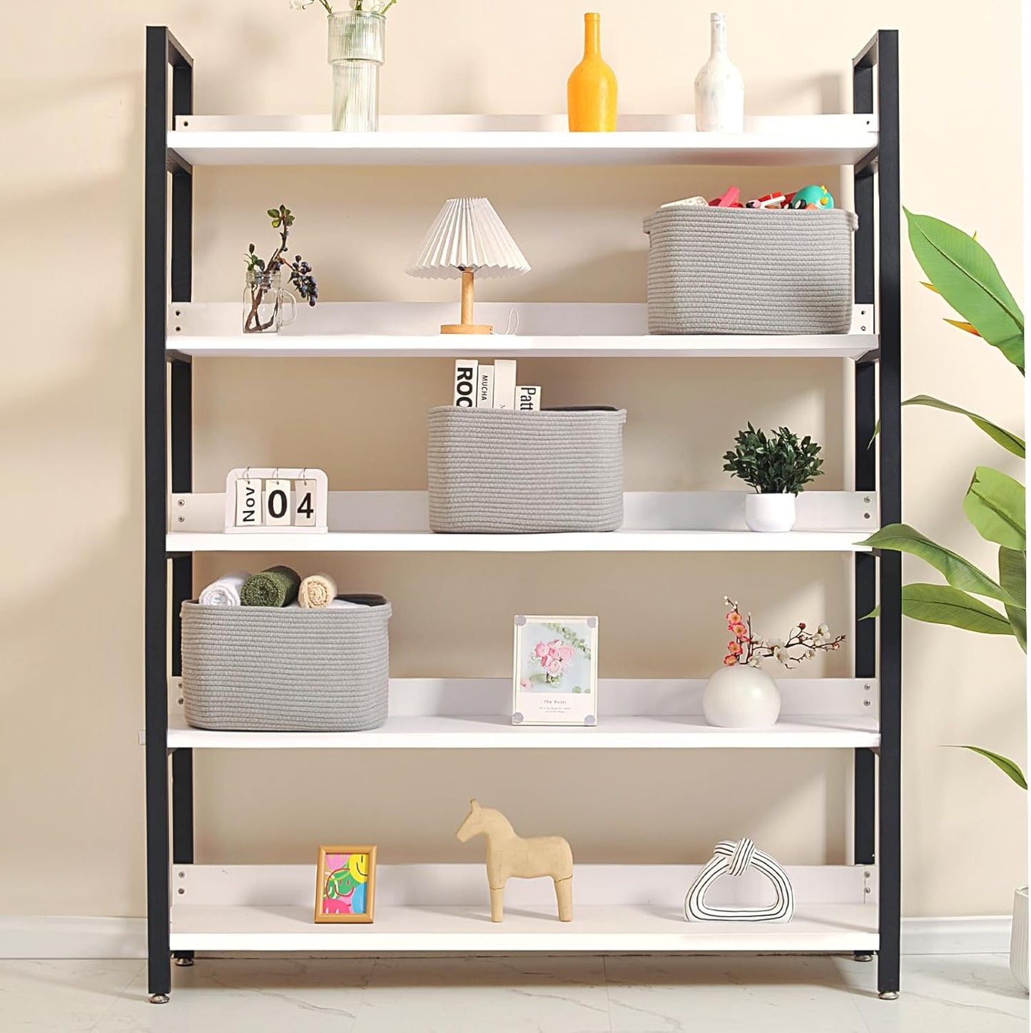 Storage Baskets for Organizing Shelves, Woven Cotton Rope Bins for Baby Nursery Organization, Book Toy Towel Organizer, 15"x11"x9.5", 3 Packs, Grey