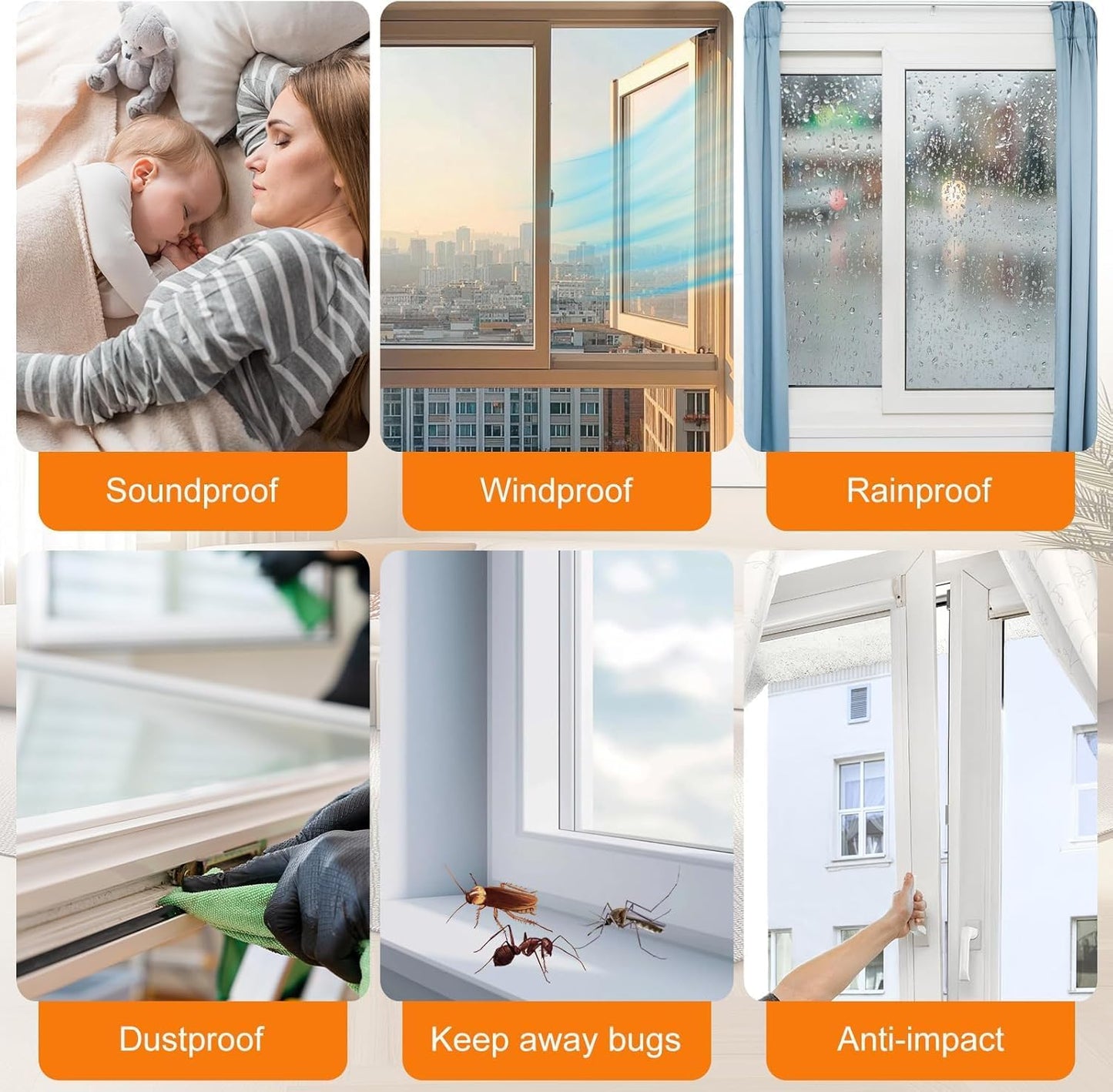 65FT Brush Weather Stripping, Neat Pile Self Adhesive Seal Strip for Windows and Door, Weatherstrip for Soundproofing, Windproof, Dustproof, Stronger Stickiness, 0.35'' Wide x 0.35'' Thick, Grey