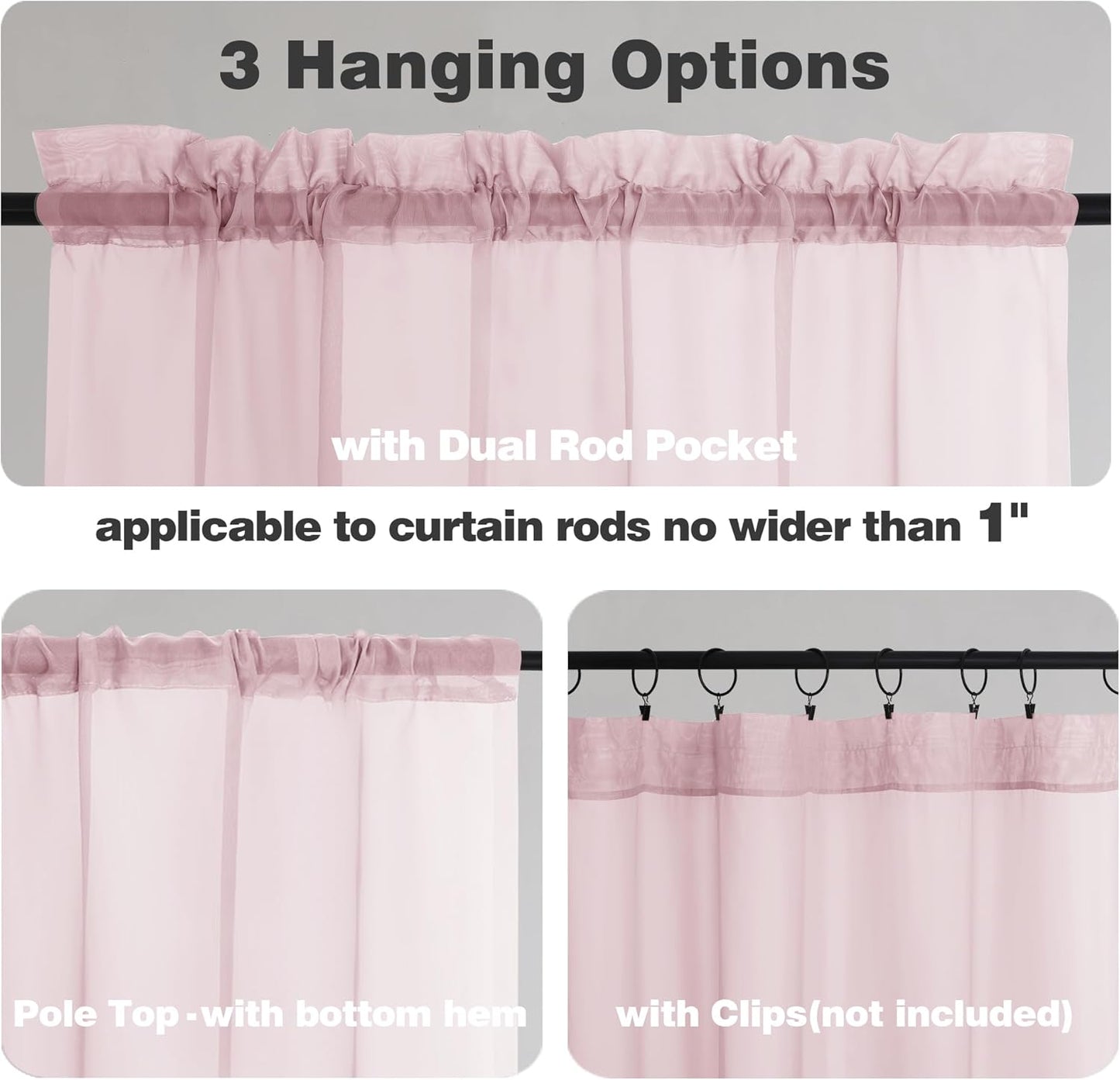 Chyhomenyc Blush Pink Sheer Curtains 78 Inches Long 2 Panels Set for Living Room, Light Filtering Voile Lightweight Bedroom Curtains, Rod Pocket Solid Window Treatment Drapes, Each 42W x 78L