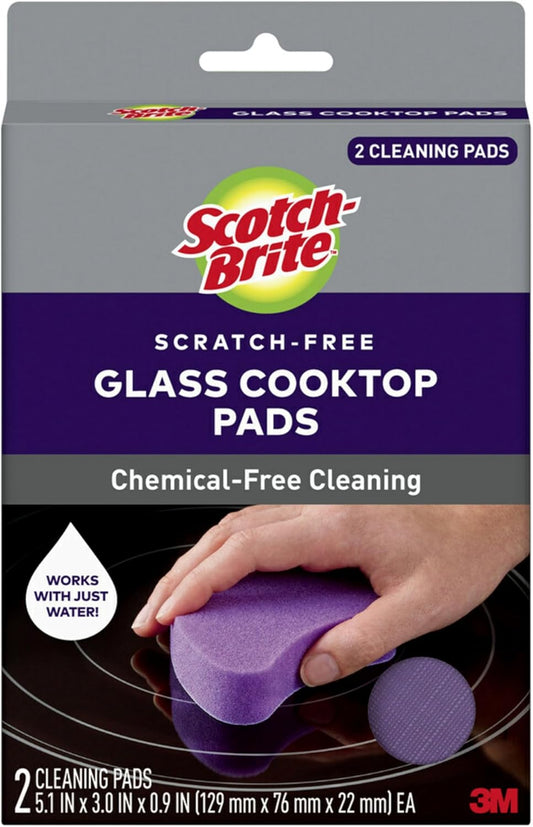 Scotch-Brite™ Glass Cooktop Pads , 4.1 in x 3.4 in x 1 in (104 cm x 86 m x 25), 6/2