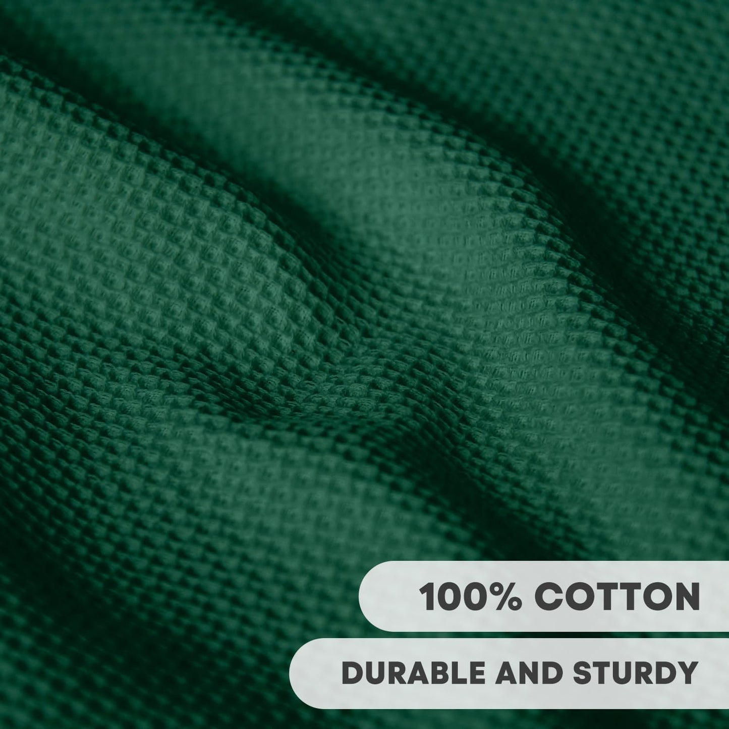 Artoid Mode 100% Cotton Dark Green Waffle Weave Kitchen Dish Cloths, 12x12 Inch Ultra Soft Absorbent Quick Drying Kitchen Dish Towels Set of 6