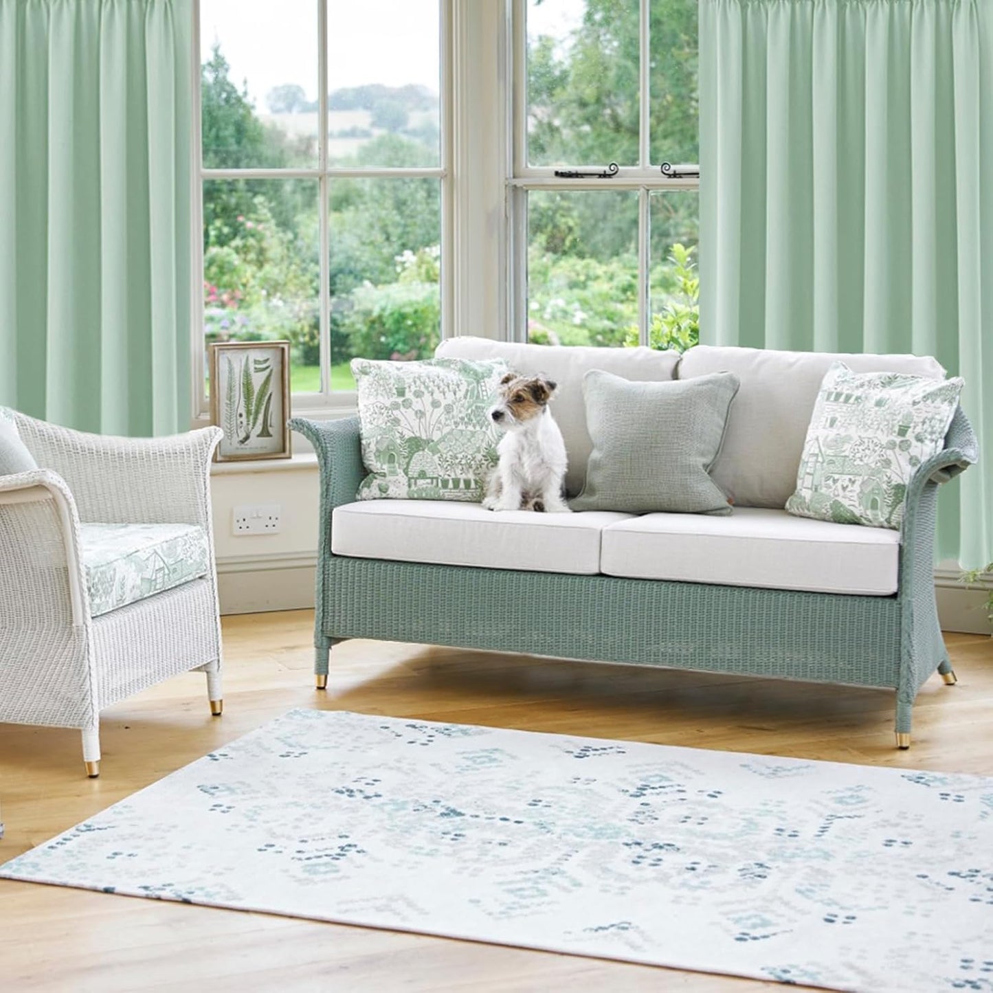 DWCN Blackout Curtains Room Darkening Thermal Insulated Bedroom Curtains Window Curtain Panels, 52 x 45 inches Long, Set of 2 Light Green Rod Pocket Drapes