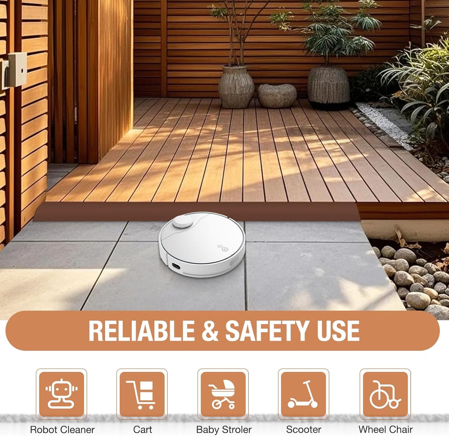 Floor Transition Strip Self Adhesive Vinyl Door Threshold for Doorways Carpet Edging Trim Overlap Edge Reducer for Laminate Floor, Carpet, Tile (Brown, 1/5" to 2/5", 6.6Ft)