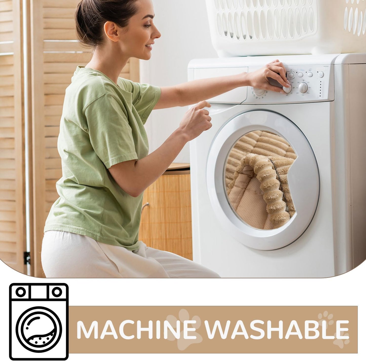 OTOB Couch Covers for 3 Cushion Sofa Pet Friendly, Plush Fuzzy Non Slip Sofa Covers Washable, Soft All Seasons Sofa Slipcovers Furniture Protector Dog Bed Mat (Coffee, 27.6" x 82.7")