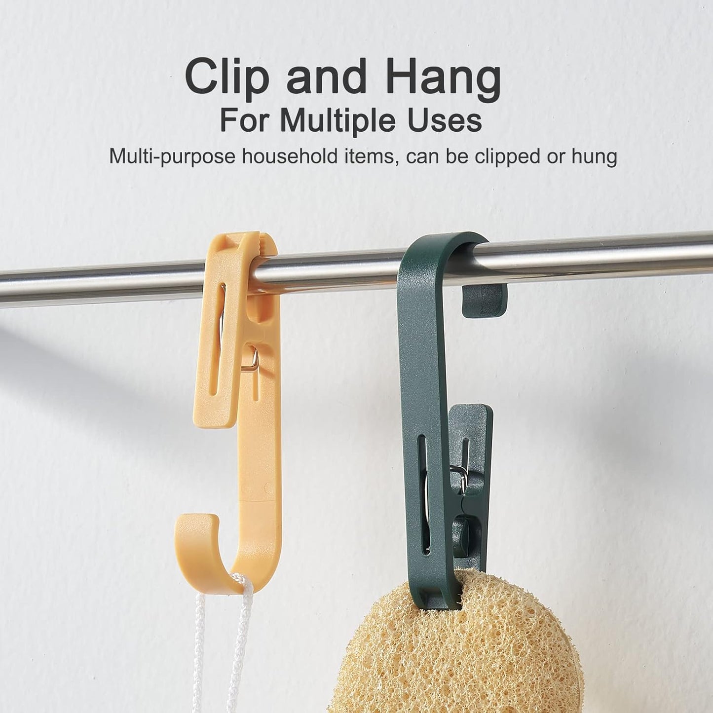 8 Pcs Large Clothes Pins Towel Clips, Multipurpose Clothes Pins Hook, Strong Plastic Clothes Hanger. S Hook for Shower Curtain Laundry Clothes pins