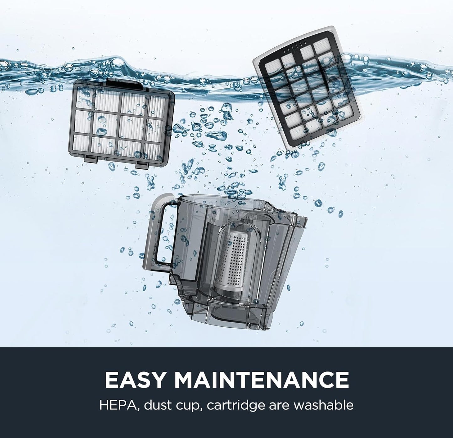 Eureka Bagless Canister Vacuum Cleaner, Lightweight Vac for Carpets and Hard Floors, Silver with Black, NEN180