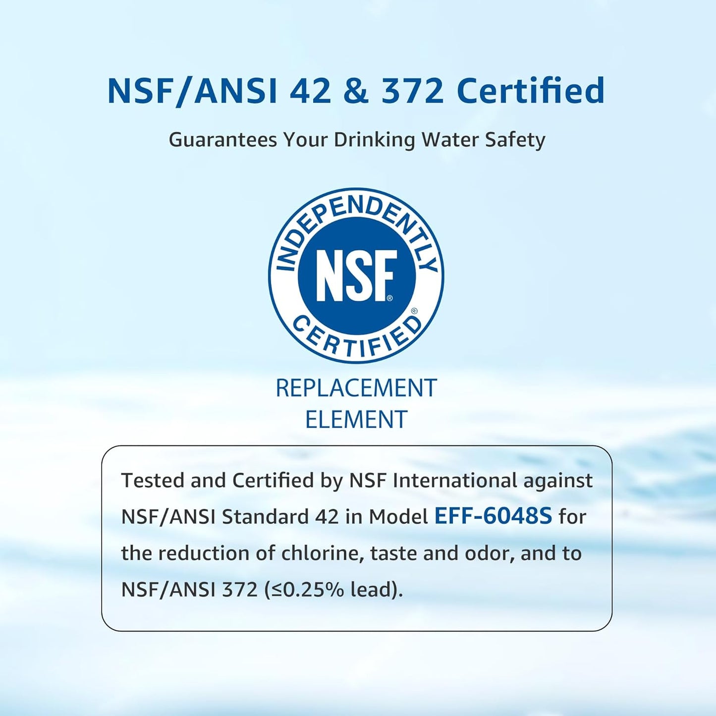 Filterlogic FL-RF48 Replacement for GE® XWF, NSF Certified Refrigerator Water Filter, 3 Filters（Not XWFE®)