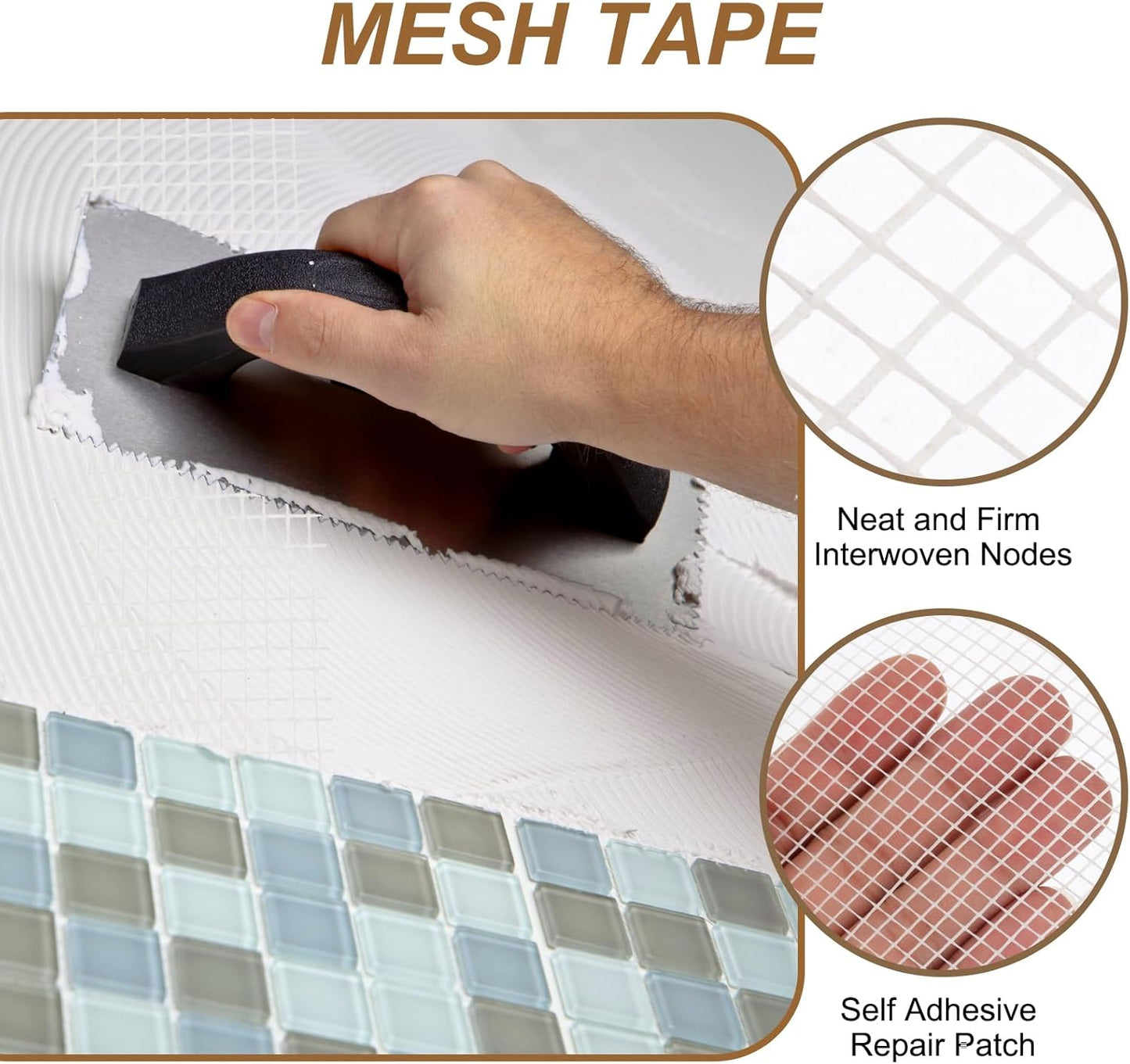 PATIKIL Drywall Repair Mesh Tape, 6 inch x 164 ft Fiberglass Repair Patch Self-Adhesive Dry Wall Joint Tape 12 Mesh Wall Hole Crack and Seam Patch, White