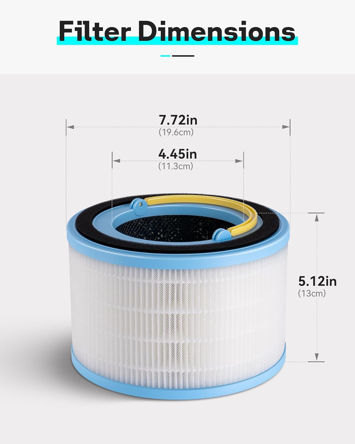 Leemone Sprout Air Purifier Replacement Filter Compatible with LEVOIT Air Purifier for Baby, 3-Layer Filtration HEPA High-Efficiency Activated Carbon, LRF-B851-WNA, 2 Pack