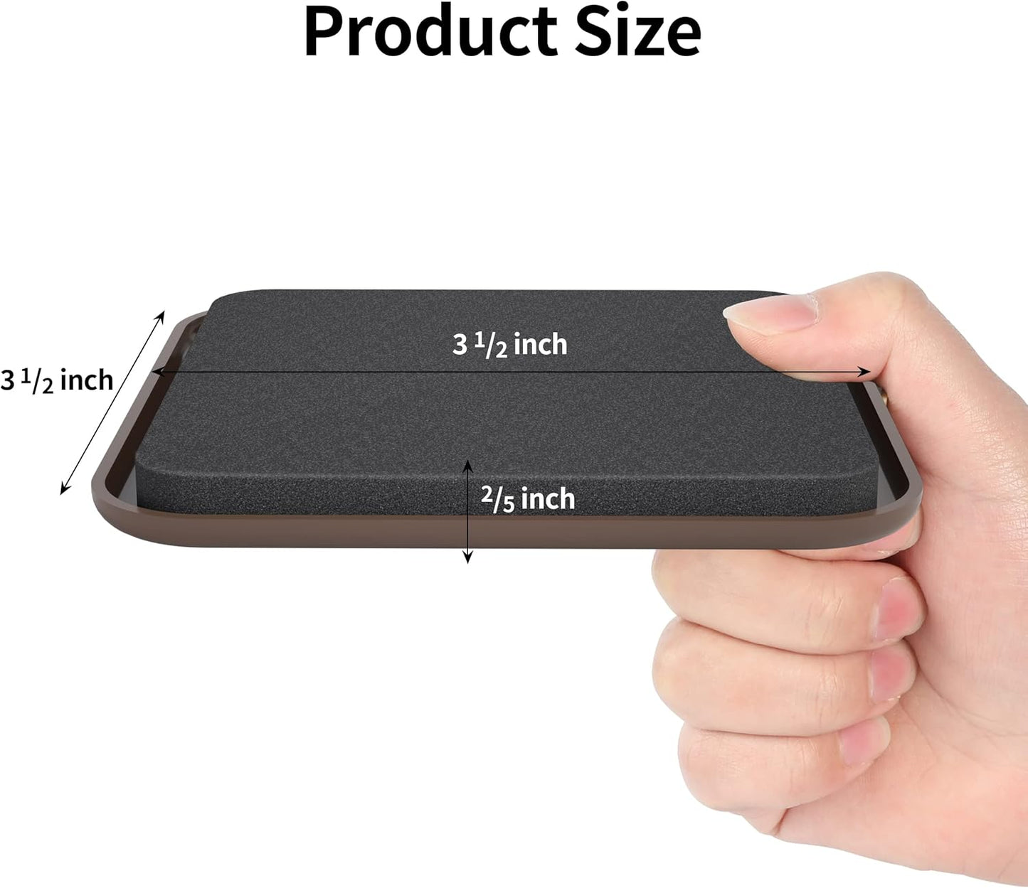 Yelanon 8pcs-3 1/2” Square Furniture Sliders for Carpet Furniture Pads Hardwoods Floors, Heavy Duty Furniture Movers Sliders,Furniture Moving Pads,Brown