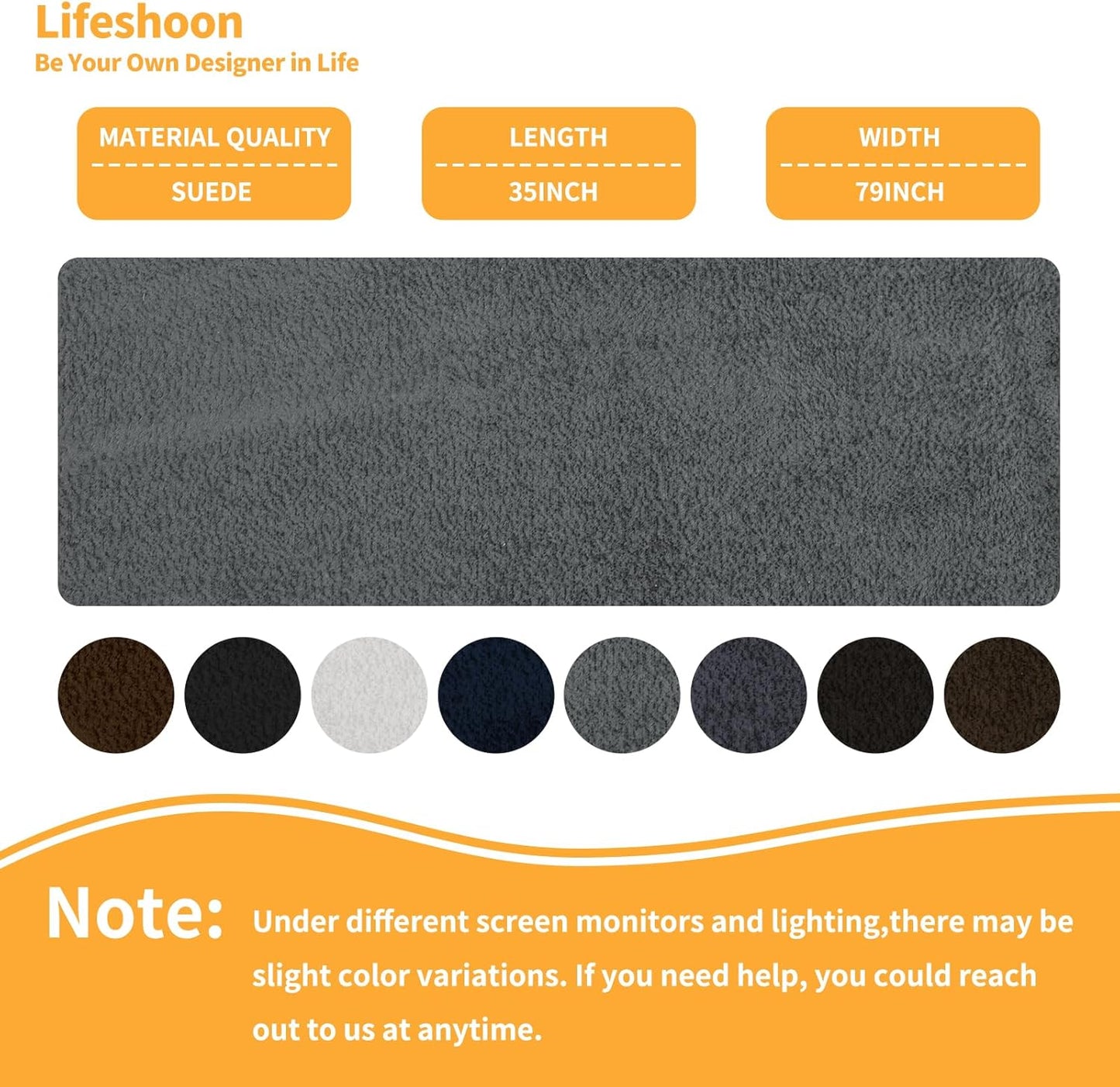 Fabric Repair Patches, 35X79 Inch Self-Adhesive Suede Patches Tape Durable, DIY Large Fabric Repair for Sofa, Couches, Furniture, Chair, Clothing （35X79 Inch, Dark Grey）