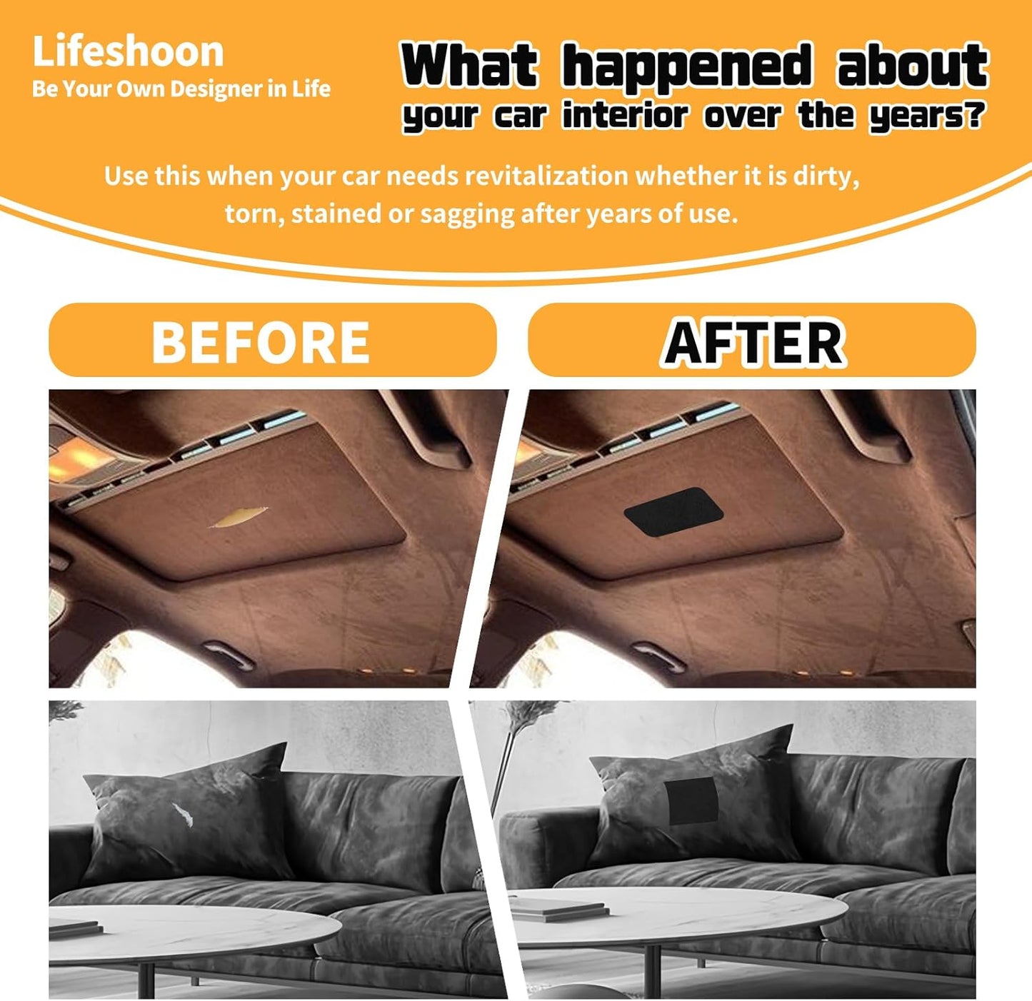 Fabric Repair Patches, Self-Adhesive Suede Patches Tape Durable, DIY Large Fabric Repair for Sofa, Couches, Furniture, Chair, Clothing （3.5X79 Inch, Dark Brown）