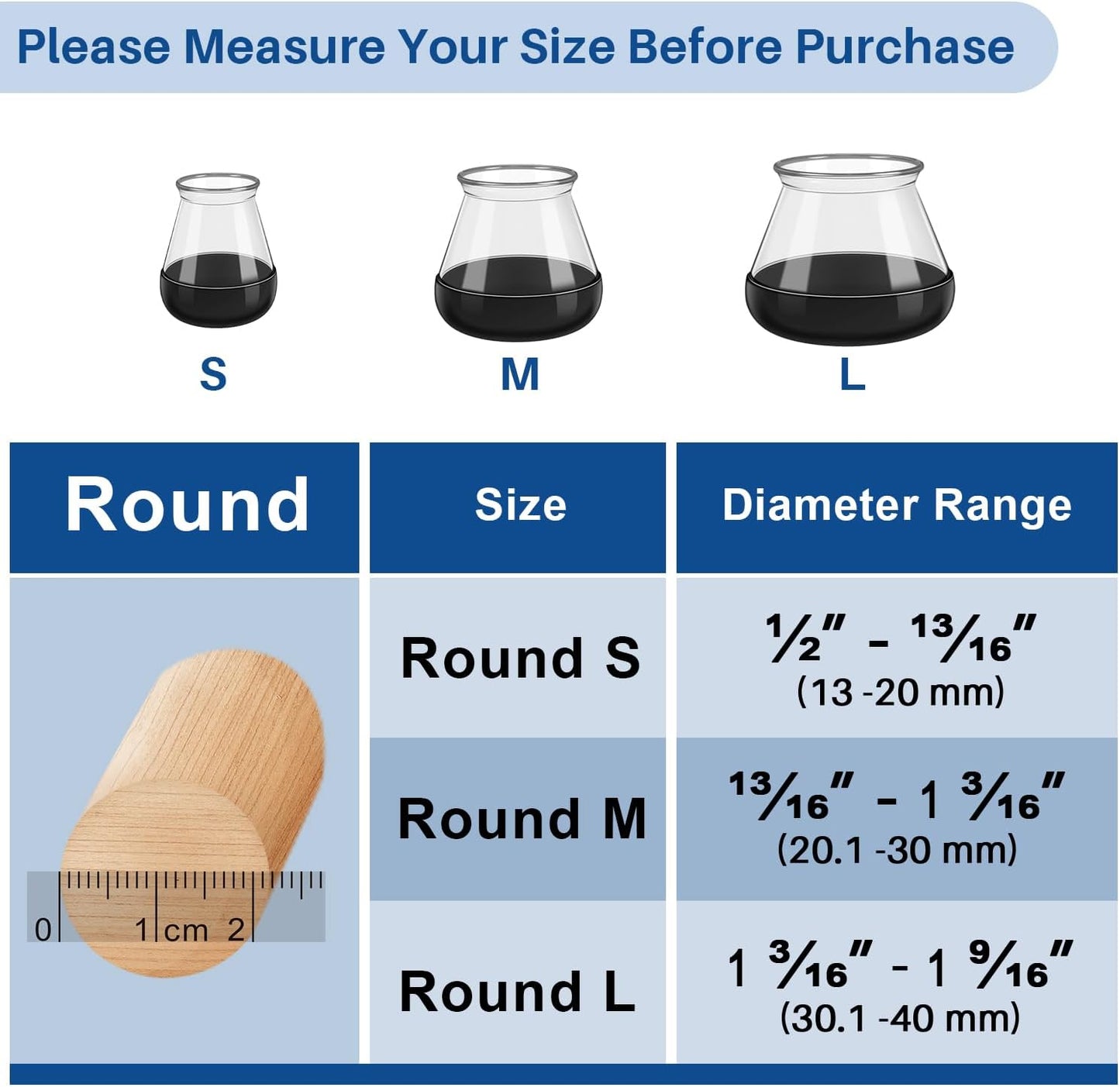 2024 New Chair Leg Floor Protectors for Hardwood Floors and Carpet GICUNK Silicone Covers to Protect Wood Tile Floors Chair Sliders Non Slip Reduce Noise 28 Pcs Clear Round S Fit:1/2"~13/16"