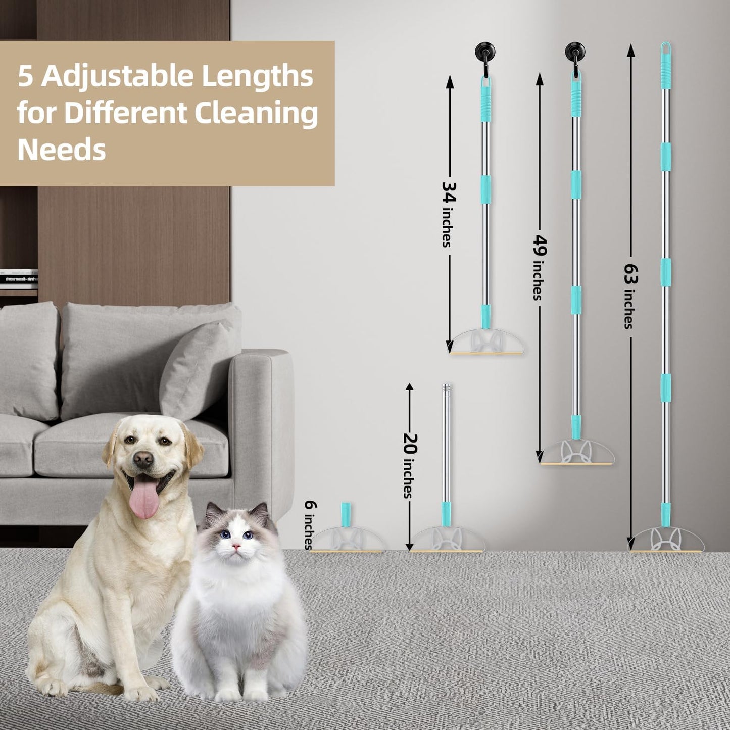 63“Ultra Long Carpet Rake by LINTPLUS-Heavy Duty Carpet Scraper & Pet Hair Remover for Deep Cleaning, Efficient Dog Hair Remover for Carpets,Rugs,Furniture-Durable Carpet Rake for Home Use