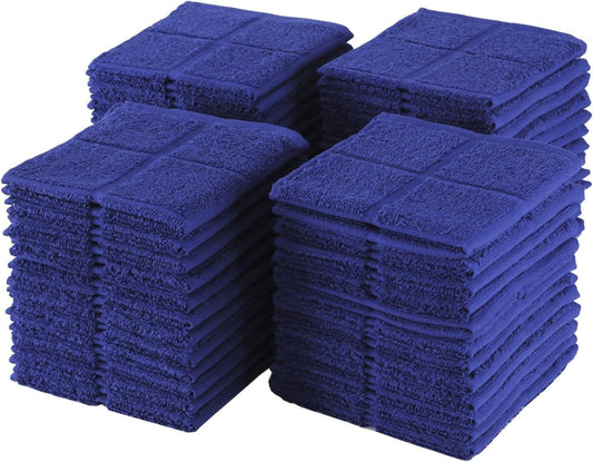 Glynniss Kitchen Dish Cloths Highly Absorbent Dish Rags 100% Cotton Wash Cloths for Washing Dishes (Blue, 50)
