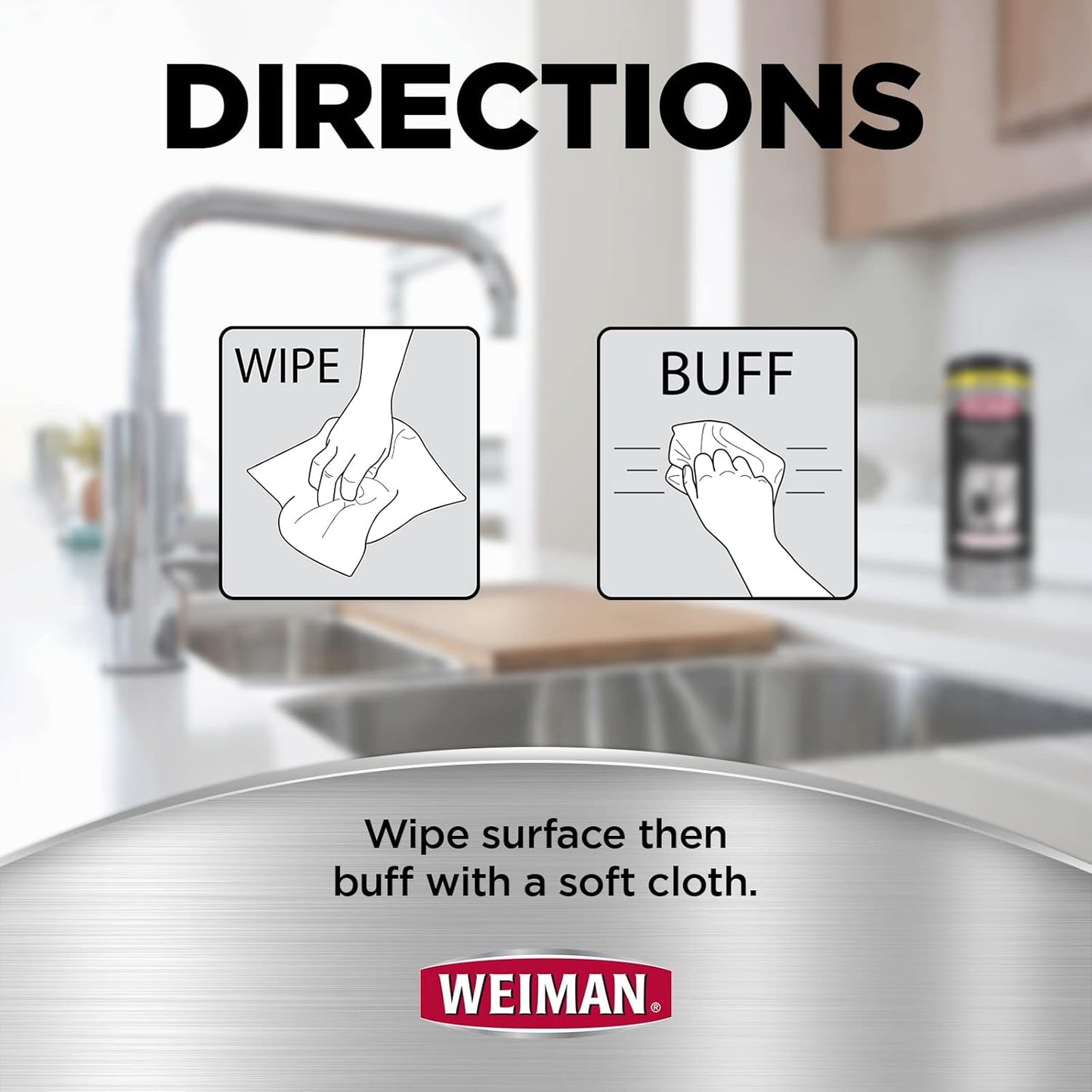 Weiman Heavy Duty Cooktop Polish & Stainless Steel Wipes - Powerful Appliance Kitchen Cleaning Kit - Packaging May Vary