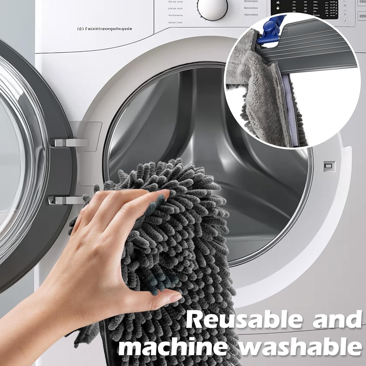 Microfiber Flip Mop,Masthome Flat Mop with Stainless Steel Handle,Mops for Floor Cleaning and 4 Reusable Washable Mops Pads,Wet & Dry Dust Mopping for Hardwood,Vinyl,Laminate,Tile Cleaning