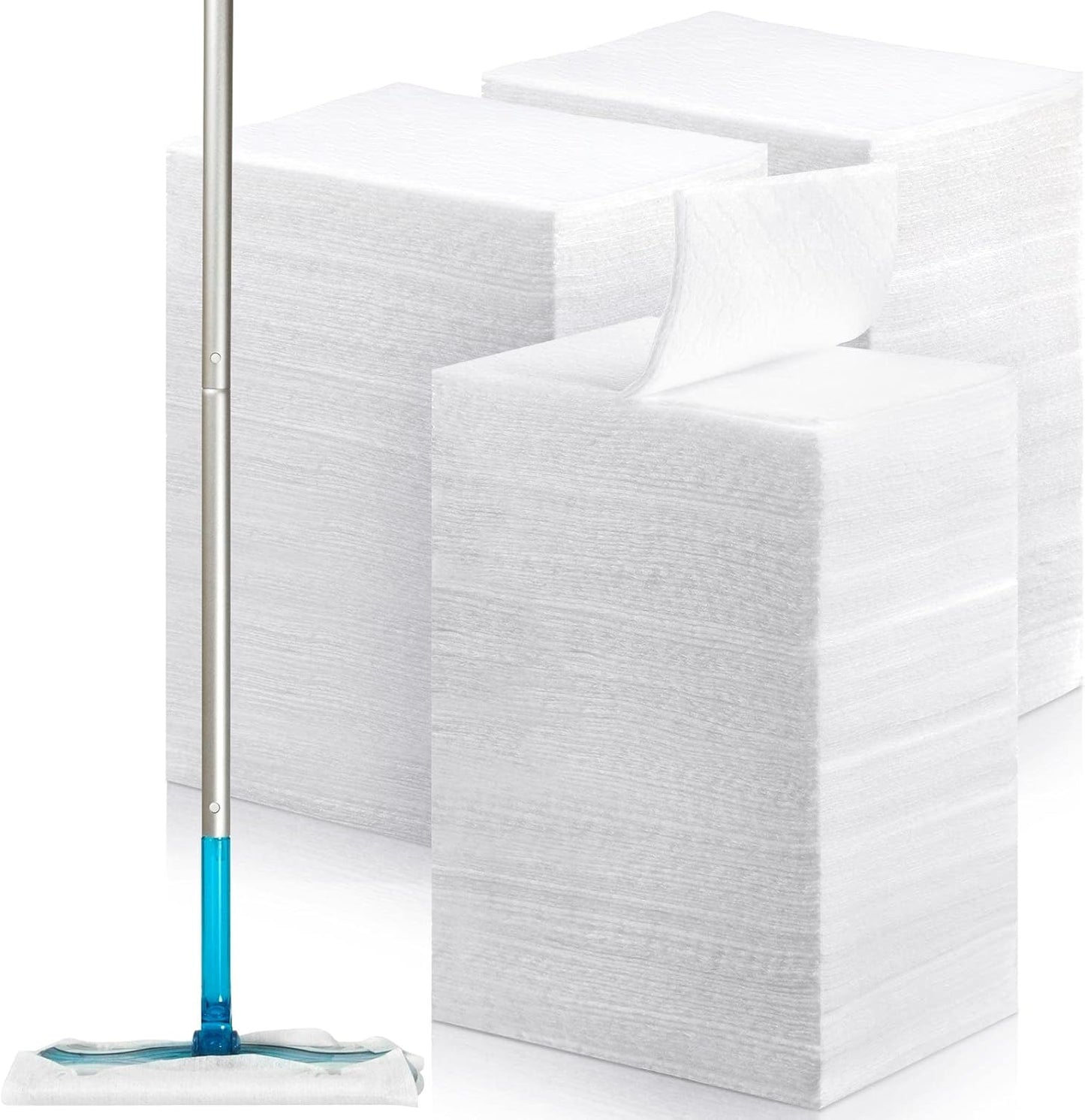 Hoolerry 300 Count Dry Sweeping Cloths Dry Mop Refills Sweeper Dusting Cloths Disposable Duster Refills Floor Mop Pads, 11.81 x 8.66 inch