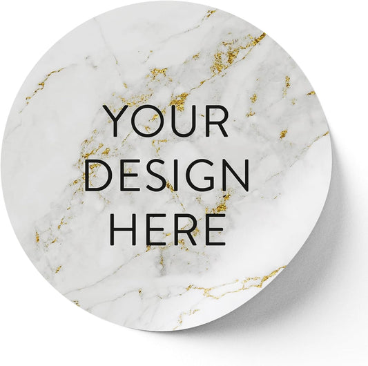 100 Custom Vinyl Stickers - Upload Your own Image, Text, Design, Logo - Personalized Logo Labels for Handmade, Packaging, Bottle, Jars, Candle, Brand Stickers (Gold Marble, 4x4)