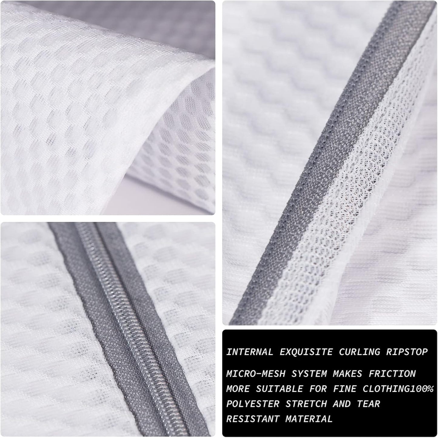 3Pcs Durable Honeycomb Mesh Laundry Bags for Delicates 125gsm Net Fabric Durable and Reusable Delicate Wash Bag,Organization Bag for Lingerie,Sock,12 x 16 Inches(3 Medium)