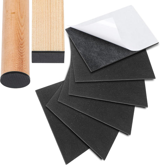 CHUNZEXI Non Slip Furniture Pads 6 PCS 5" x 4", Self Stick Rubber Grippers for Furniture Legs, Anti Skid & Floor Protection, Prevent Scratches & Sliding