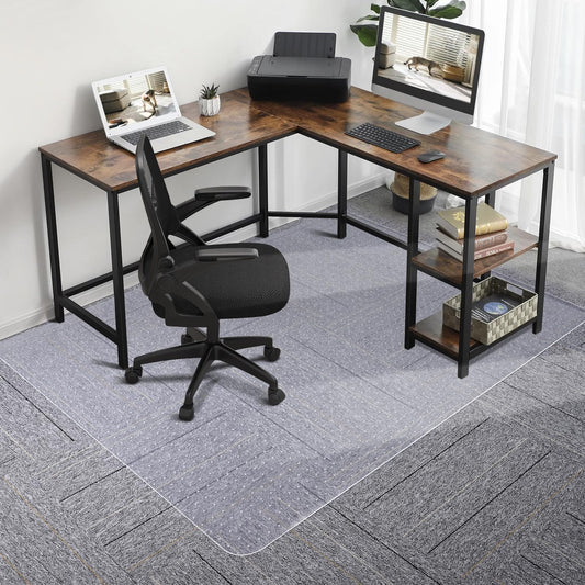 SALLOUS Chair Mat for Carpet, 36" x 48" Office Chair Mat for Carpeted Floors, Heavy Duty Vinyl Floor Mat with Grips, Floor Protector Computer Desk Mat for Home Office (Clear)