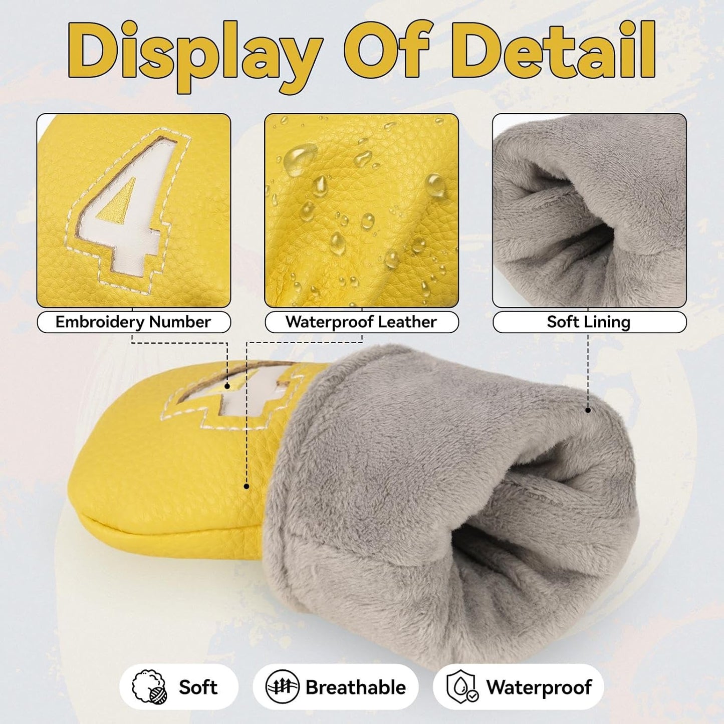 Big Crazy Golf Iron Covers, 10pcs Colorful Iron Head Covers, Long Neck and Elastic Closure for Club Protect, Golf Iron Head Covers Set for Man and Woman