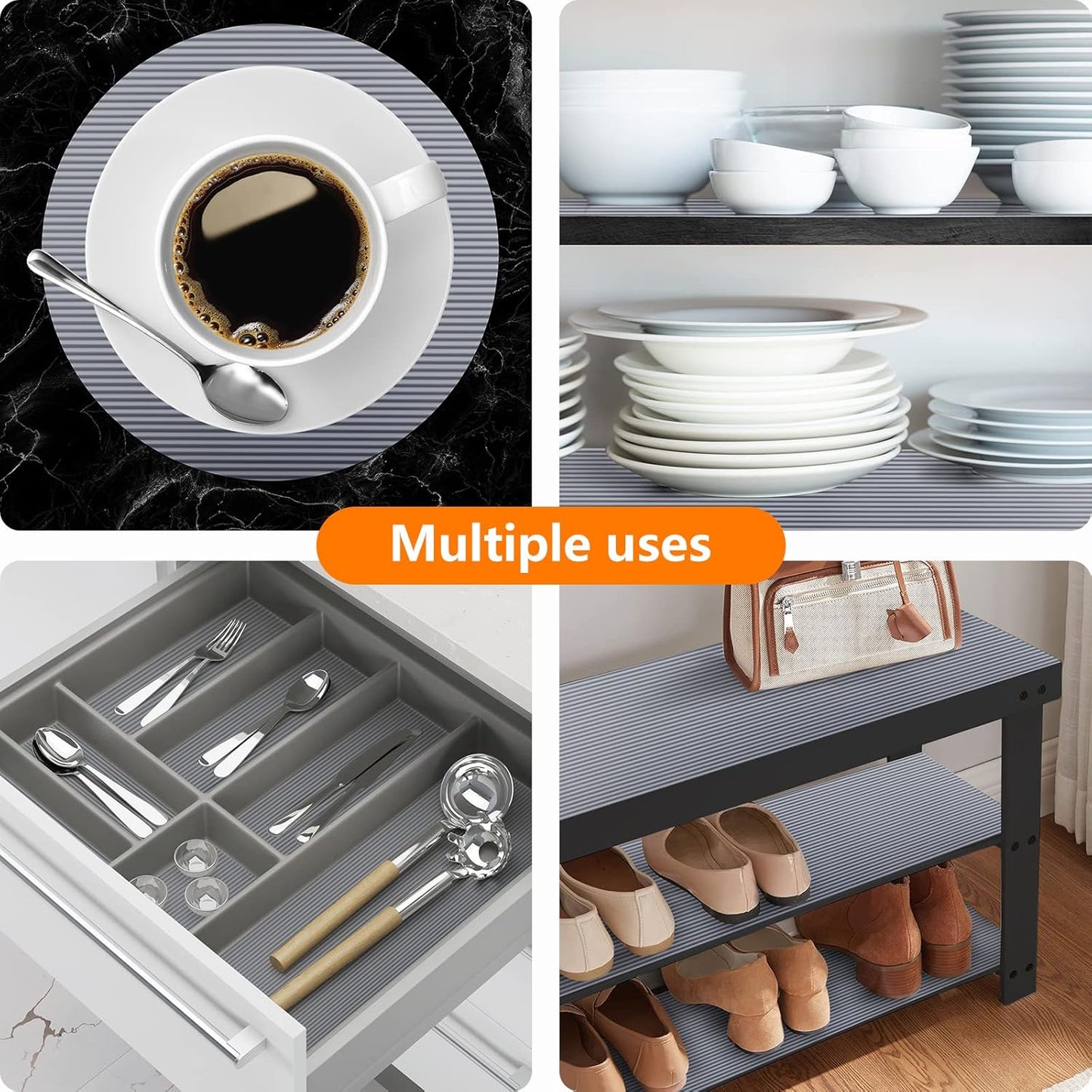 Shelf Liners for Kitchen Cabinets Non Adhesive Drawer Liner EVA Material Cupboard Mat Waterproof Refrigerator Mats Washable Fridge Liner for Cupboard and Desks Clear Shelf Liner 11.8 x 236.2 Inches