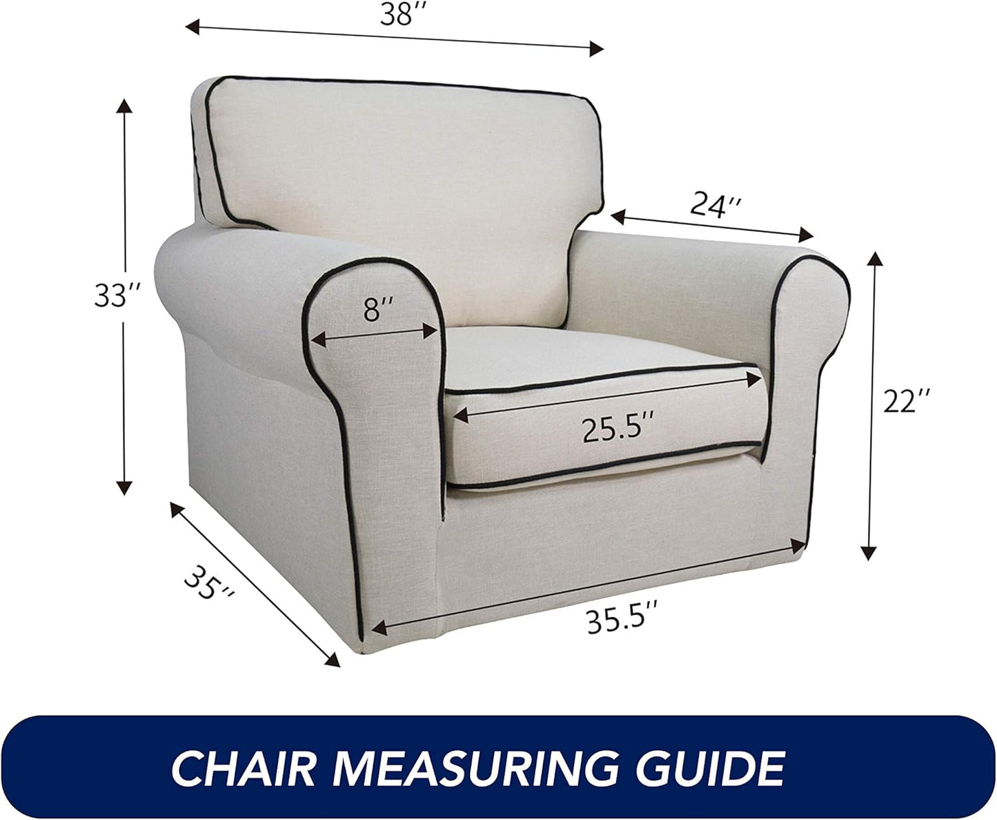 PureFit Reversible Quilted Sofa Cover, Water Resistant Slipcover Furniture Protector, Washable Couch Cover with Non Slip and Elastic Straps for Kids, Dogs, Pets (Chair, Camel/Ivory)