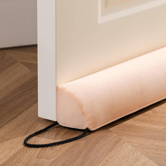 Sunolga 38" Door Draft Stopper Blocks Hot and Cold Air with Removable Washable Cover for Gaps Up to 3", All-Season Seal for Noise, Door Sweep for Bottom of Door and Window, Home Essentials, Almond
