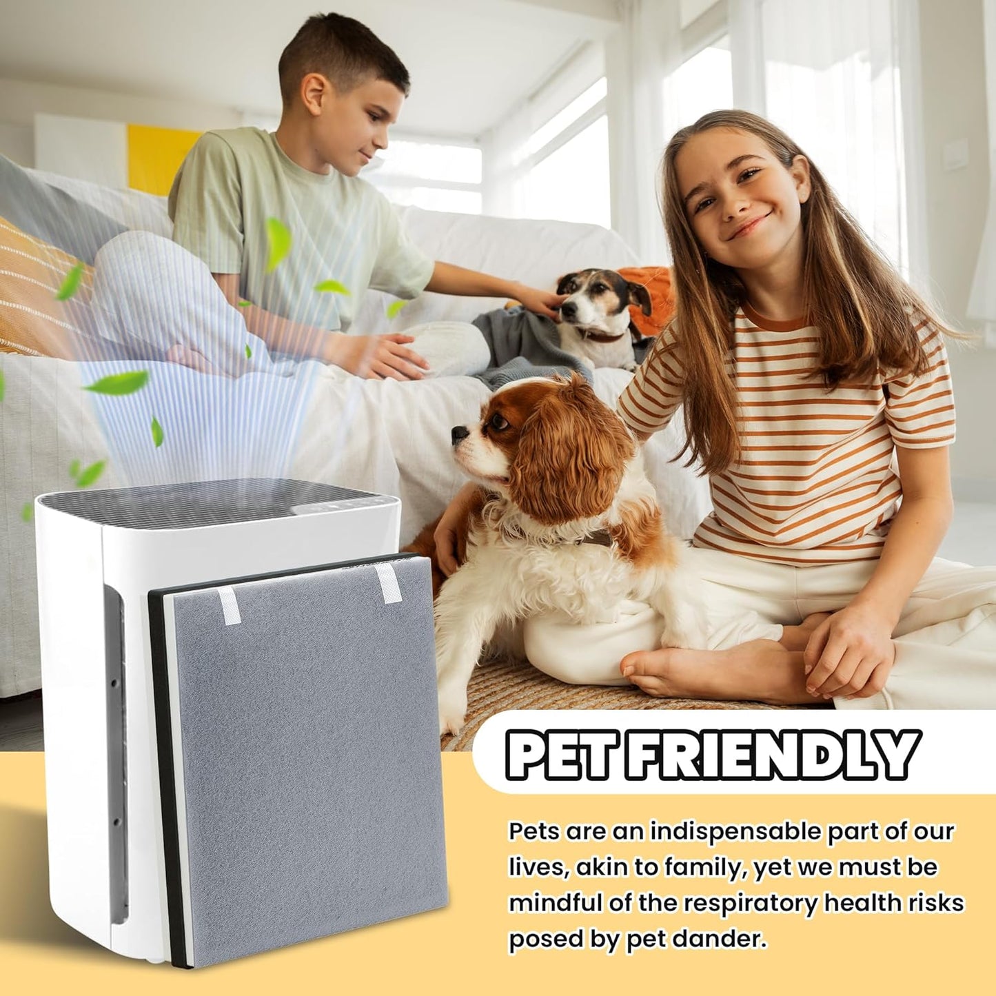 Vital 100 Replacement Filter for LEVOIT Air Purifier, 3-in-1 Pre, H13 High-Efficiency Activated Carbon Filtration System, Replace Part # Vital 100-RF, Pack of 2, By Improvedhand