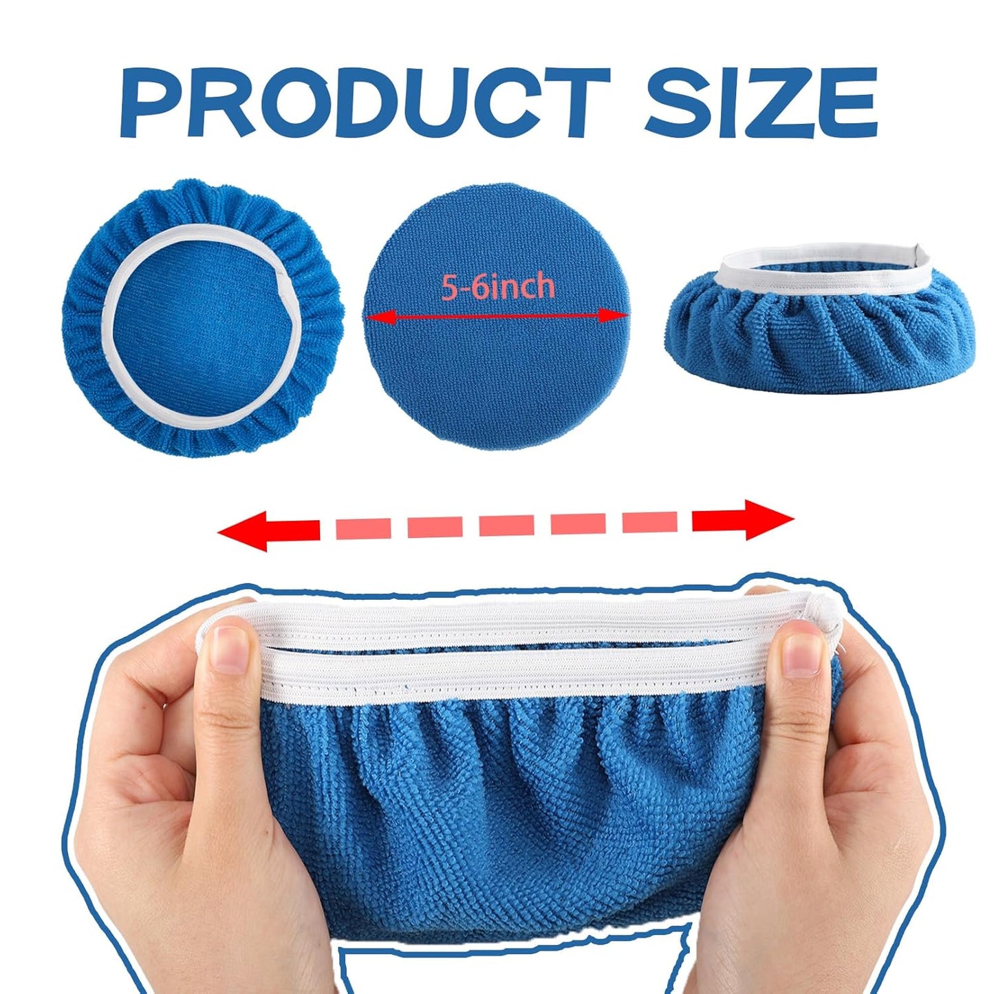 40 Pieces Polishing Bonnet Pads,Car Polisher Pad Bonnet 5-6 Inch, Car Buffer Bonnets Microfiber Bonnet Waxers Bonnet Set,Mix Pack 24 Microfiber 8 Non Woven 8 Woolen for Car Polisher