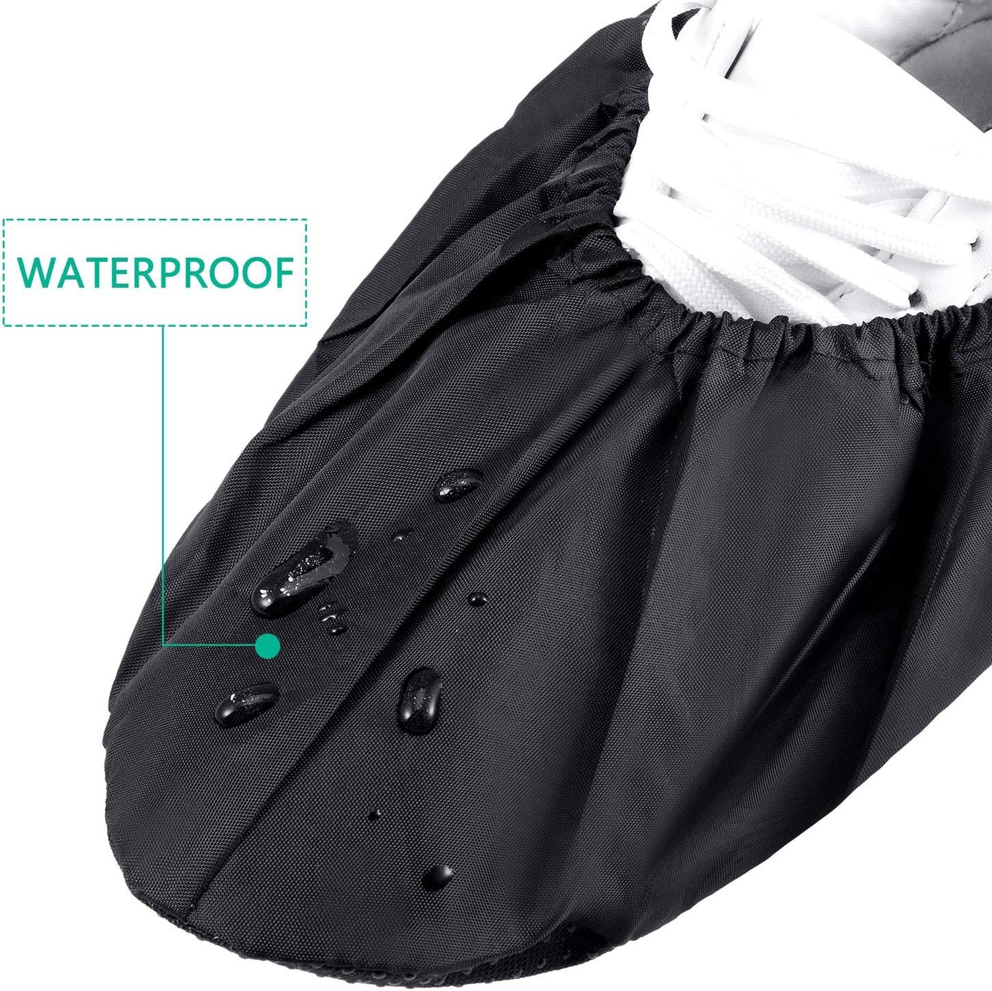 Frienda 8 Pairs Non Slip Reusable Shoe Covers Waterproof Boot Covers for Household Carpet Floor Protection Machine Washable(Large)