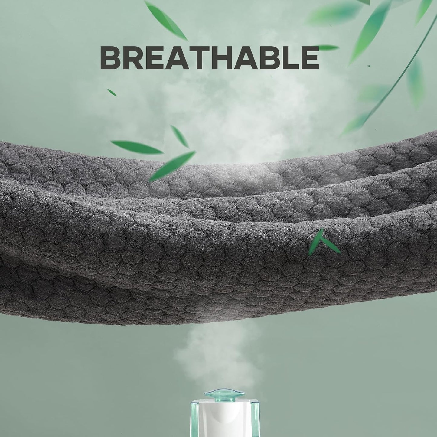 OhGeni 100% Waterproof Mattress Protector, Queen-Gray Size Mattress Pad, Fits 6"-20" Mattresses with Deep Pocket, Cooling, Breathable Fitted Sheets, Soft Bed Cover, Noiseless, Machine Washable