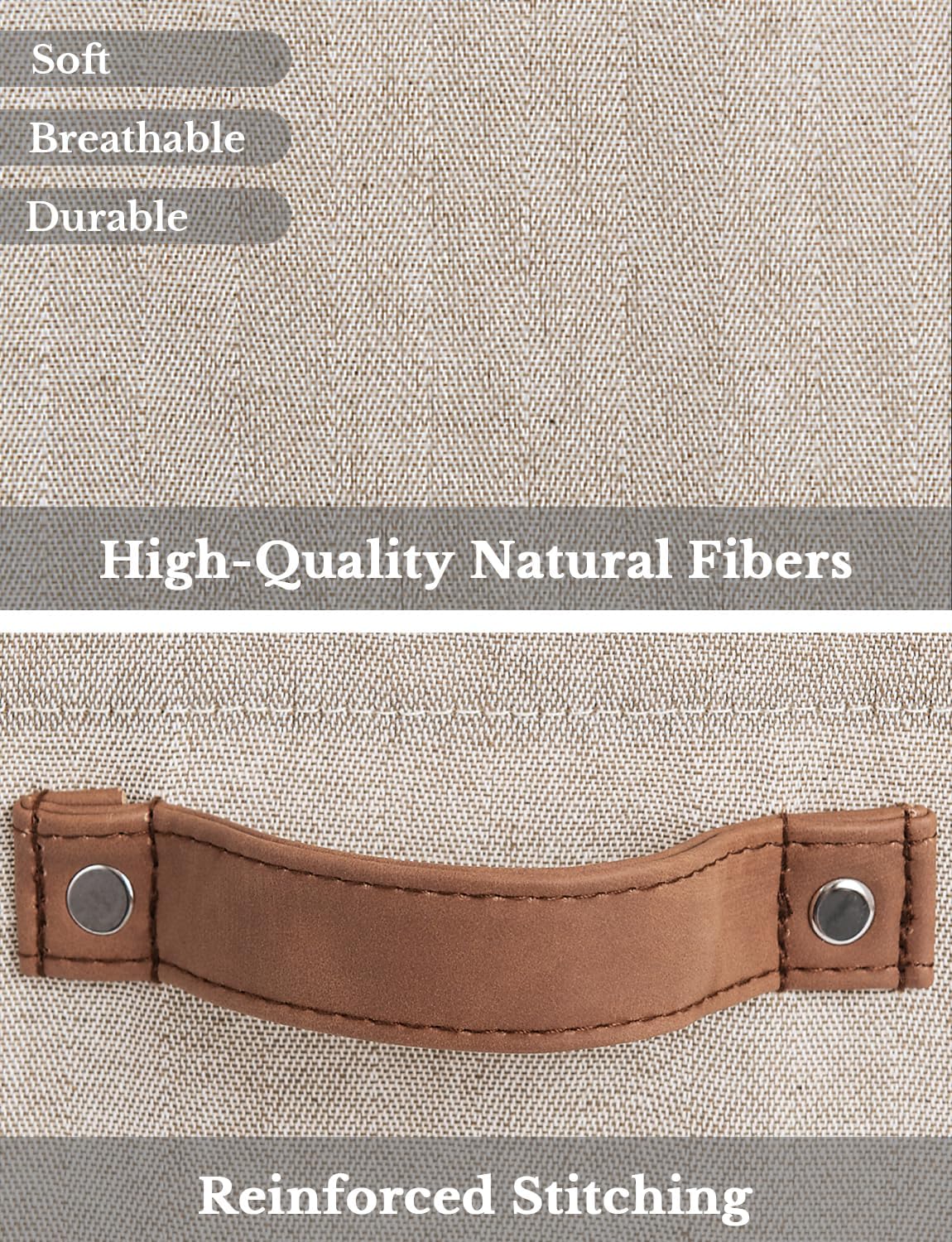 StorageWorks 13x13 Inches Storage Cube, Fabric Storage Bins with PU Handles, Collapsible Organizer Baskets for Closet, Brown and Beige, 6-Pack